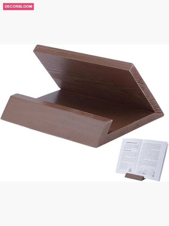 Other - Wooden Book Display Stand Cookbook Holder for Desk Tablet Magazine